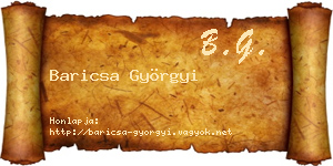 Baricsa Györgyi névjegykártya