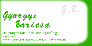 gyorgyi baricsa business card